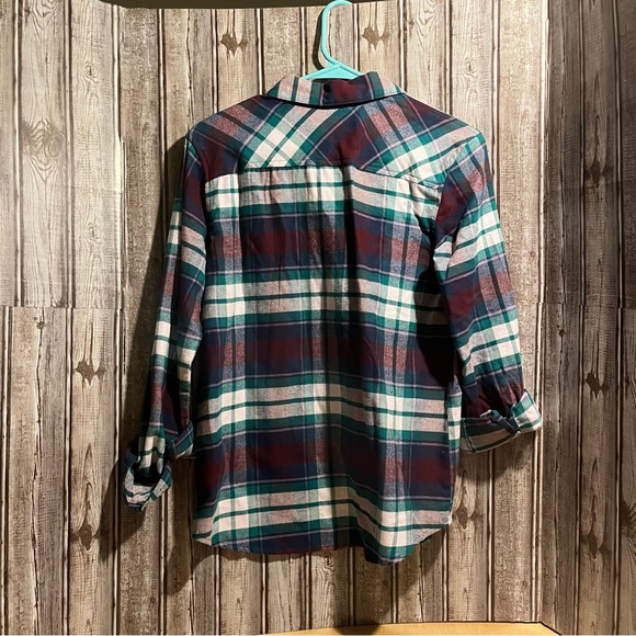 Women's Plaid Button Down Shirt - Multicolor - Picture 4 of 7